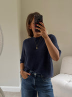 Florien knit met korte mouw marine