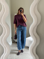 Florien knit met korte mouw bordeaux