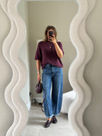 Florien knit met korte mouw bordeaux