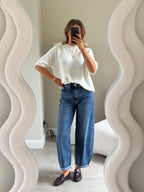 Florien knit met korte mouw wit