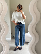 Florien knit met korte mouw wit