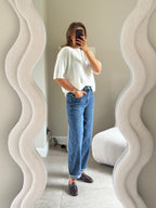 Florien knit met korte mouw wit
