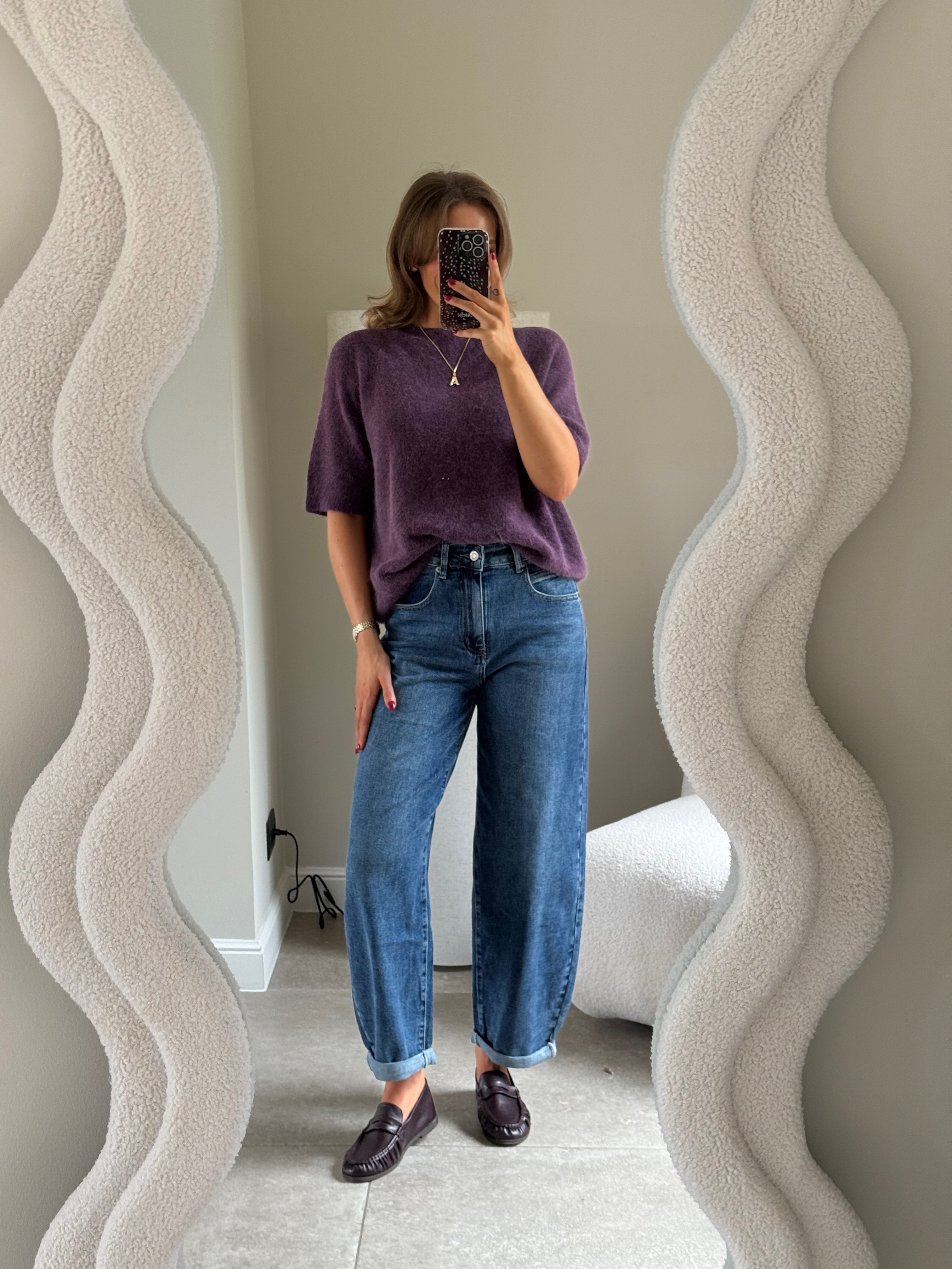 Florien knit met korte mouw acaï