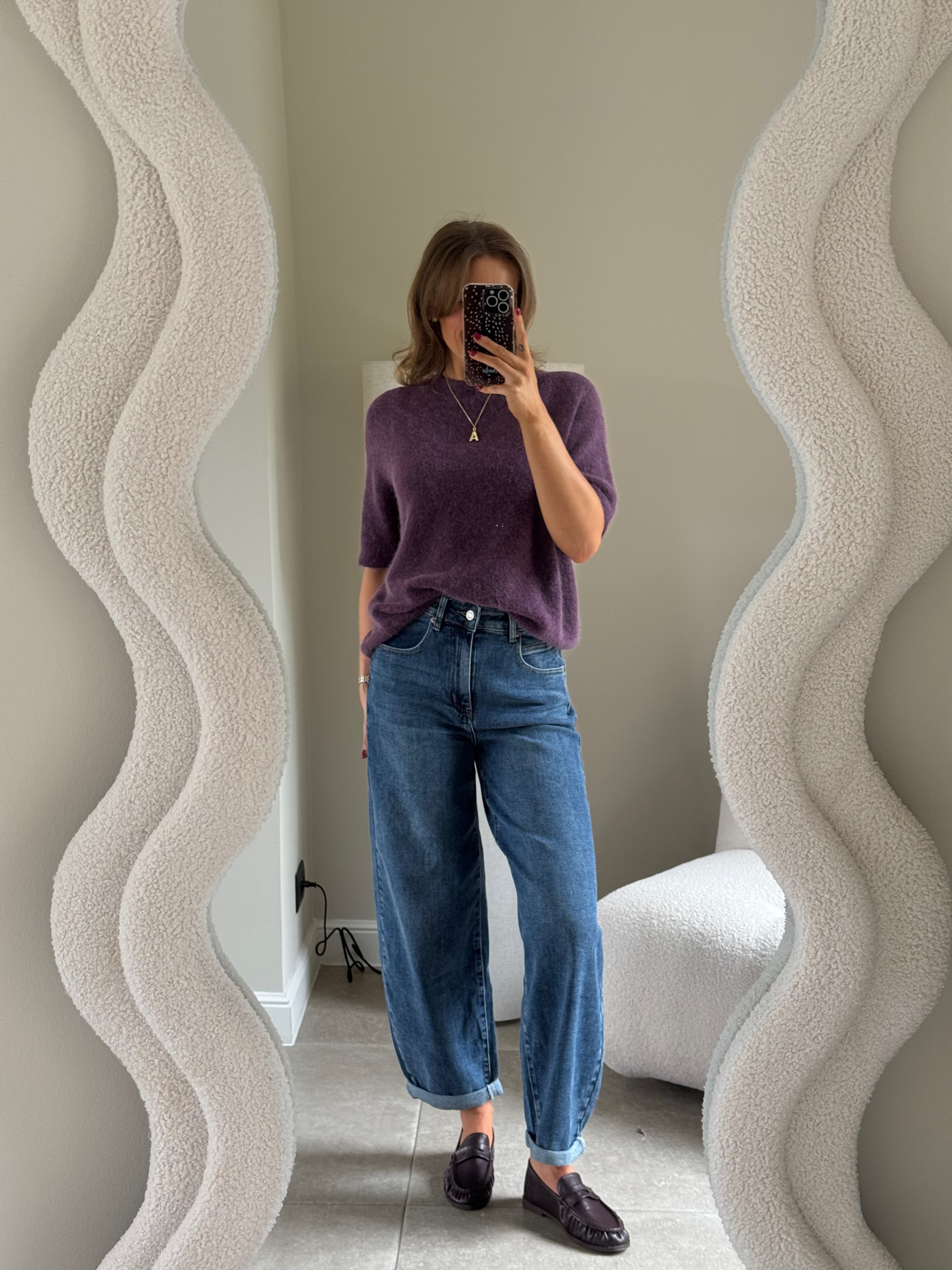 Florien knit met korte mouw acaï