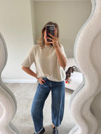 Florien knit met korte mouw beige