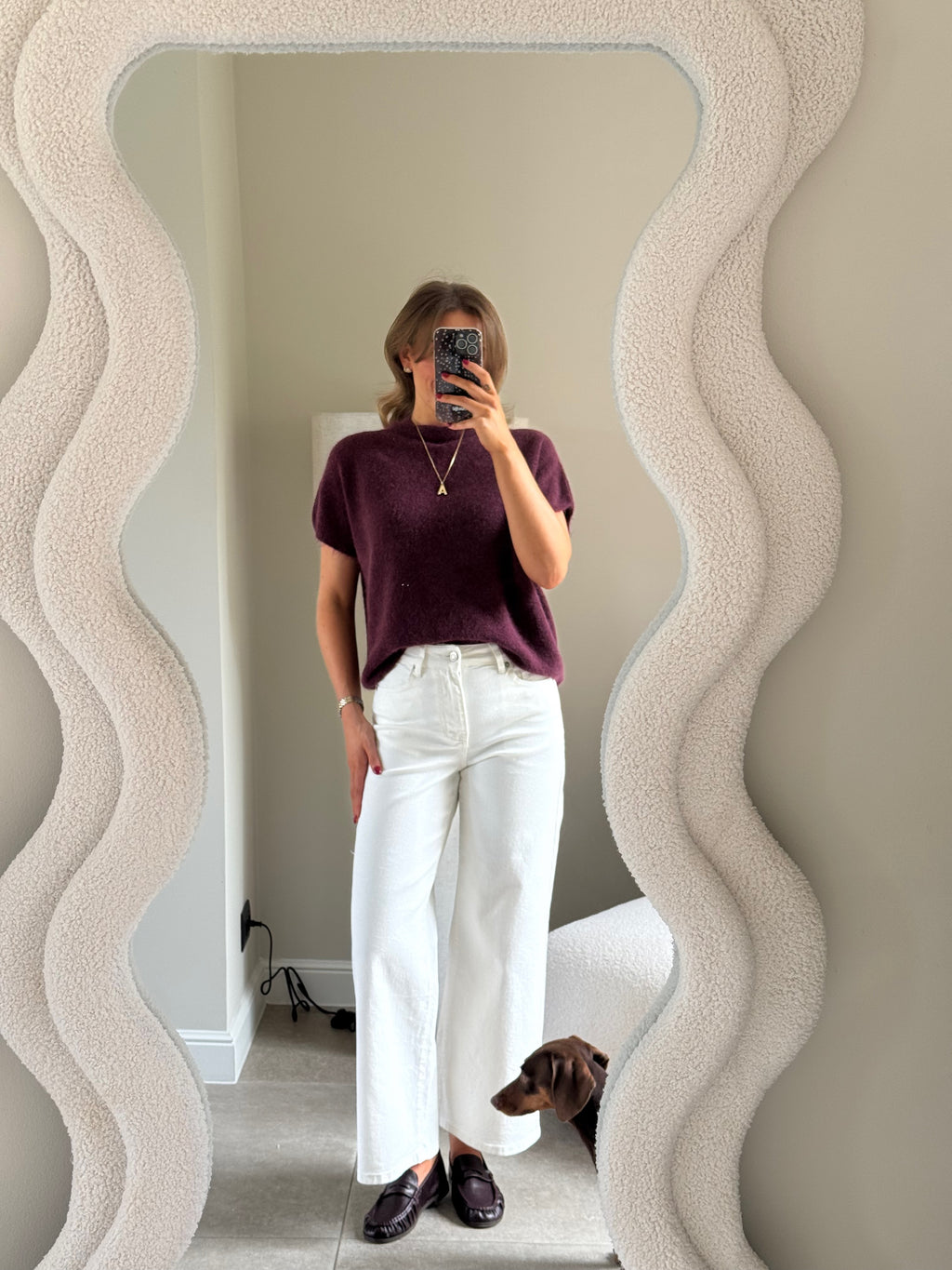 Donna mouwloze knit bordeaux