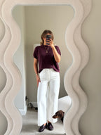 Donna mouwloze knit bordeaux