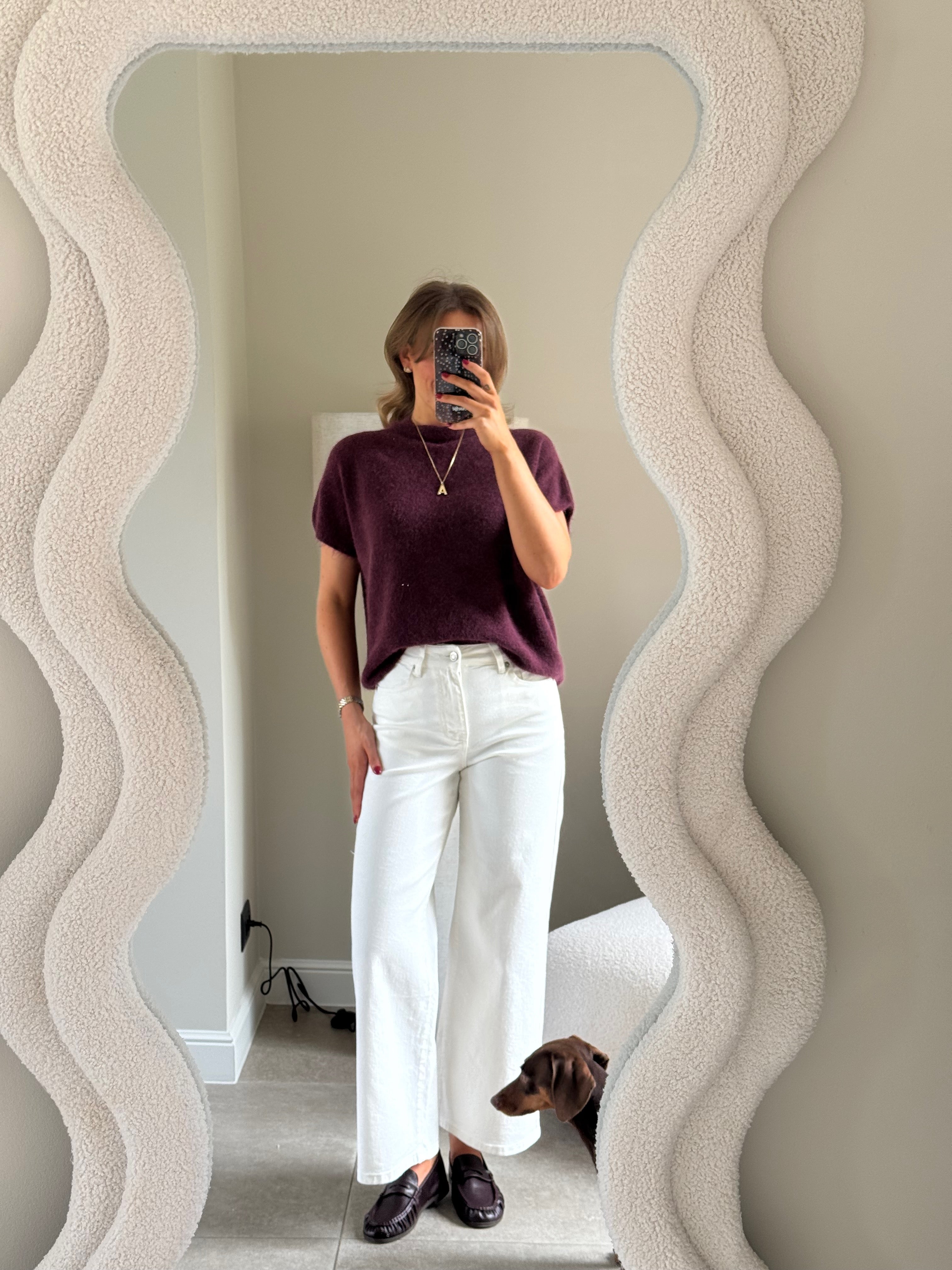 Donna mouwloze knit bordeaux