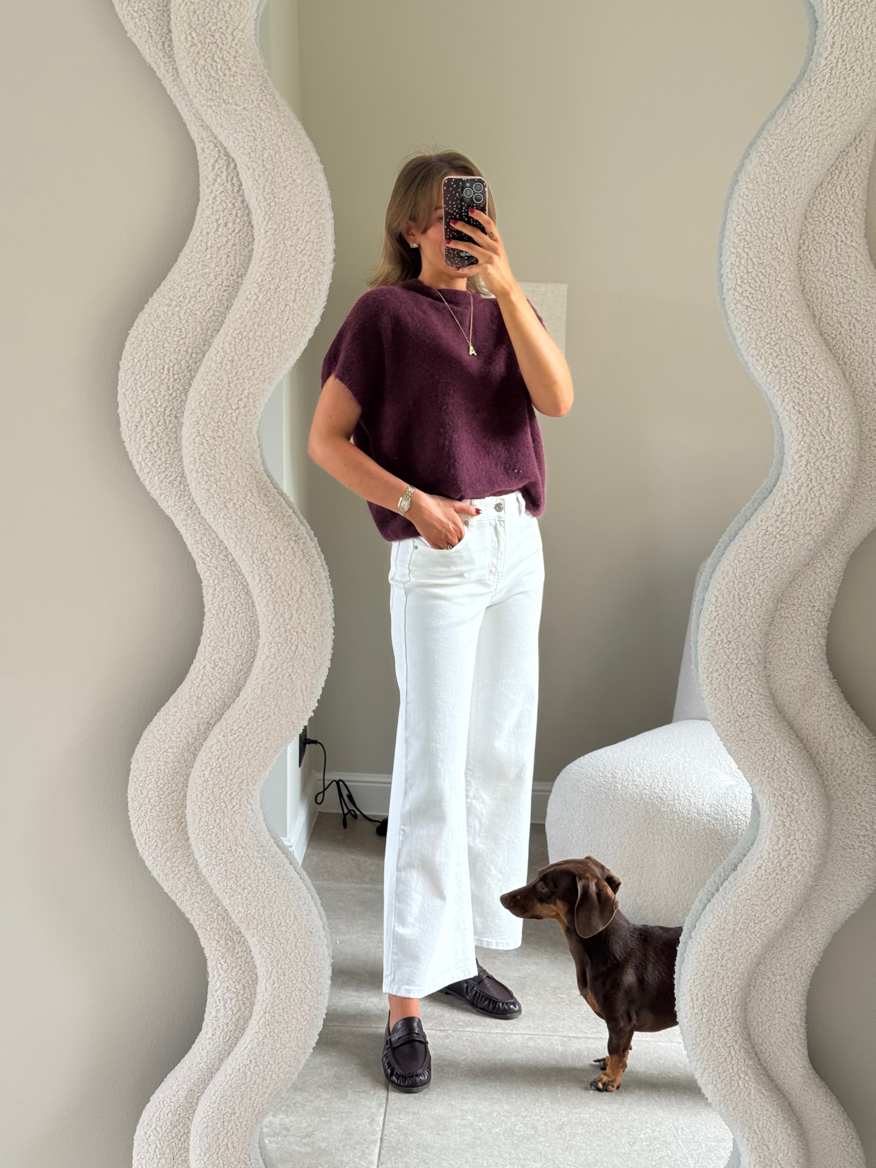 Donna mouwloze knit bordeaux