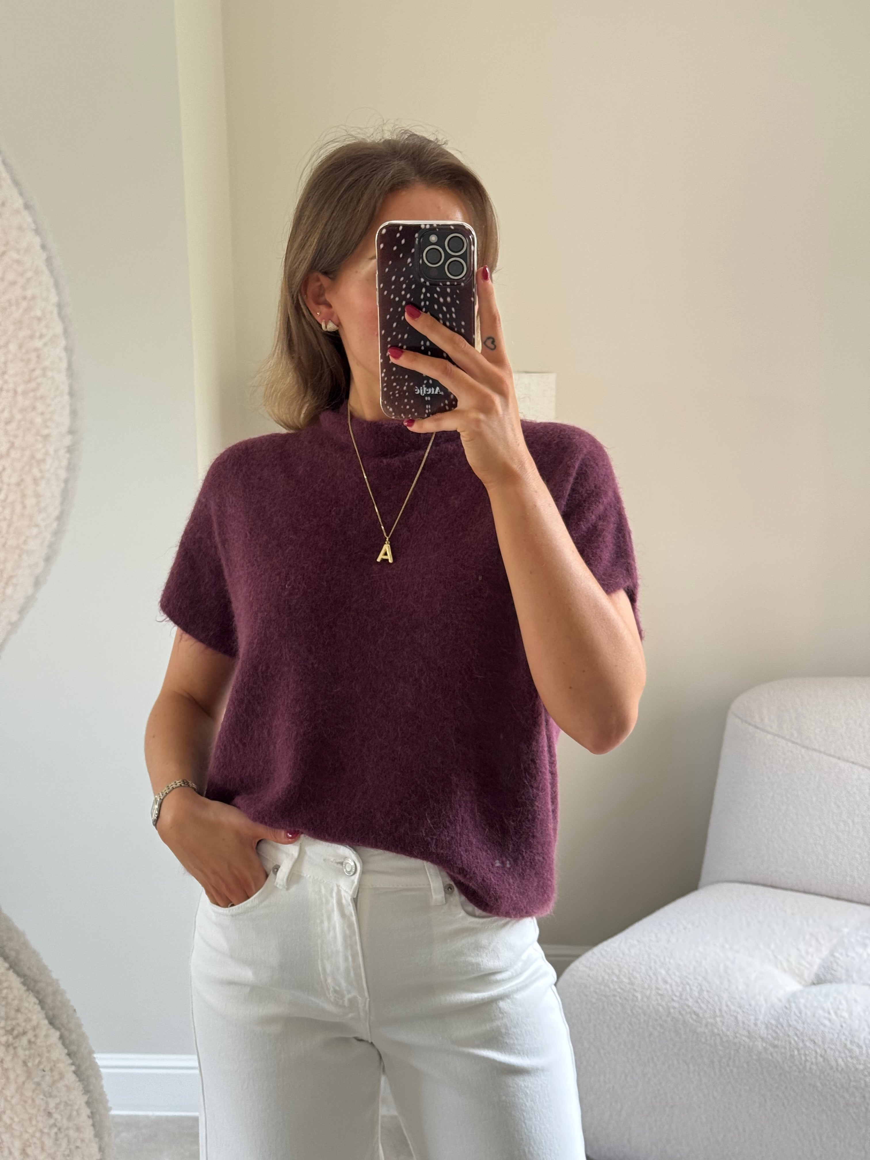 Donna mouwloze knit bordeaux
