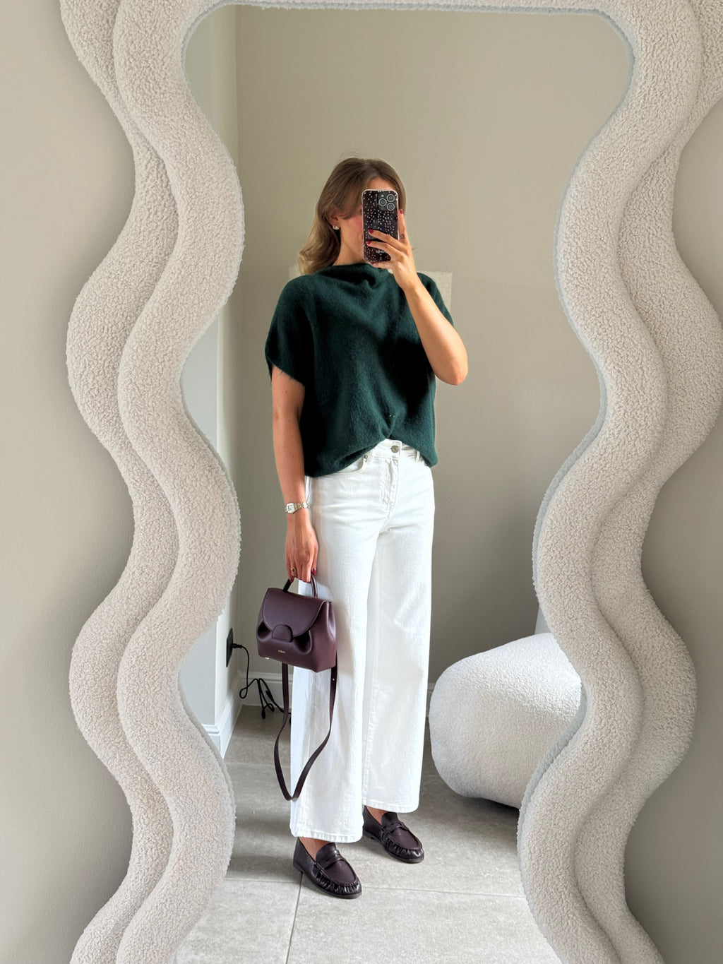 Donna mouwloze knit donkergroen