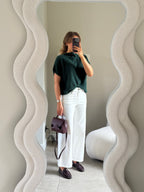 Donna mouwloze knit donkergroen