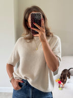 Florien knit met korte mouw beige