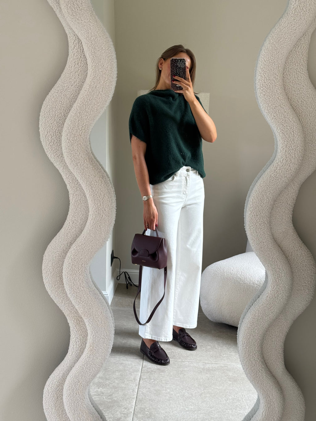 Donna mouwloze knit donkergroen