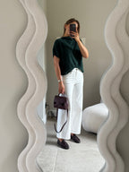 Donna mouwloze knit donkergroen