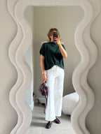 Odette cropped wide leg jeans wit