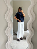 Odette cropped wide leg jeans wit