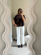 Odette cropped wide leg jeans wit