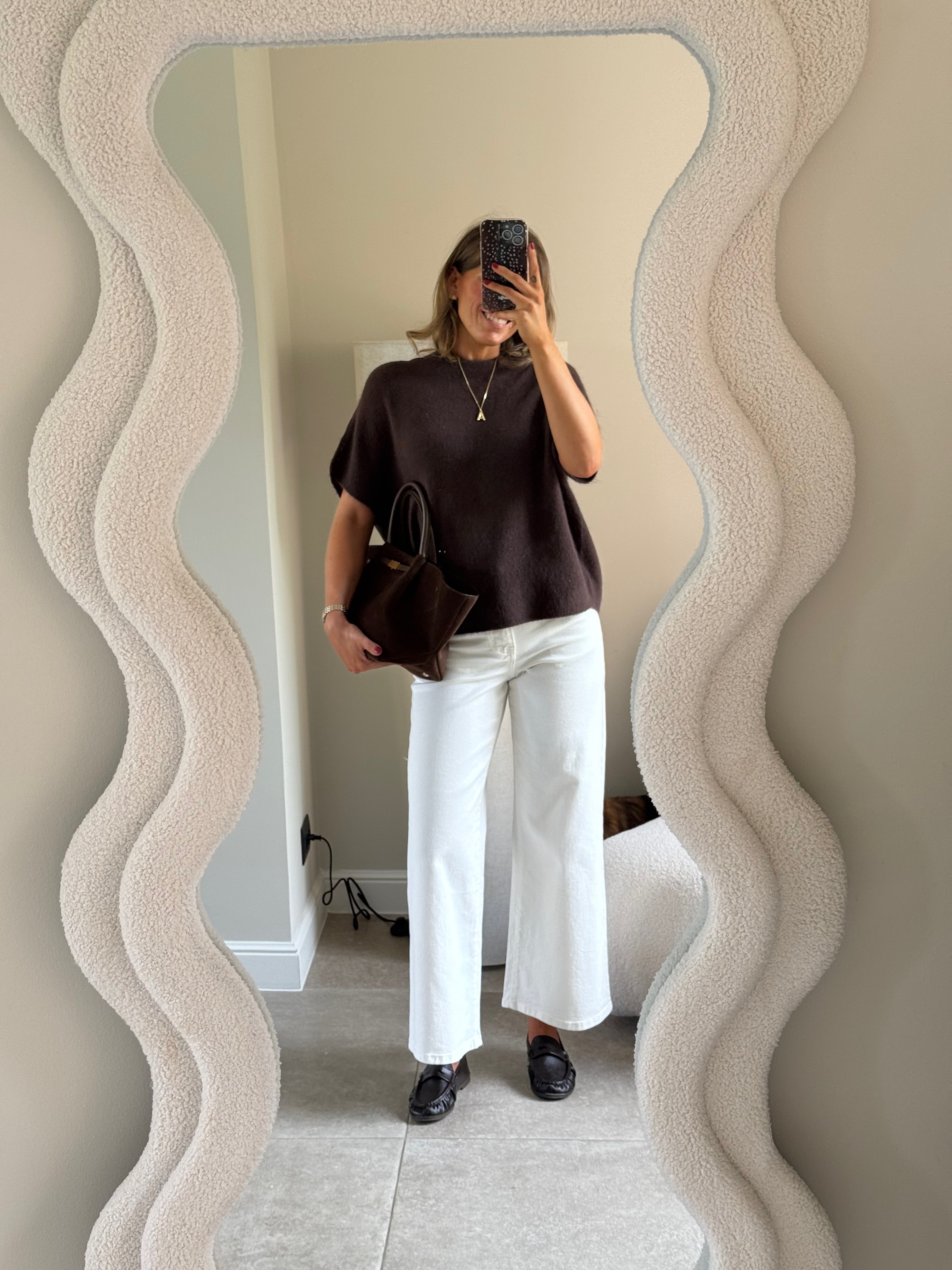 Donna mouwloze knit bruin