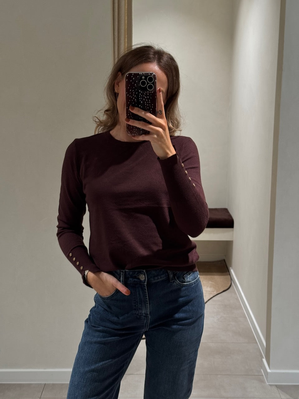 Farah pulletje met detail bruin
