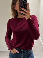 Farah pulletje met detail bordeaux