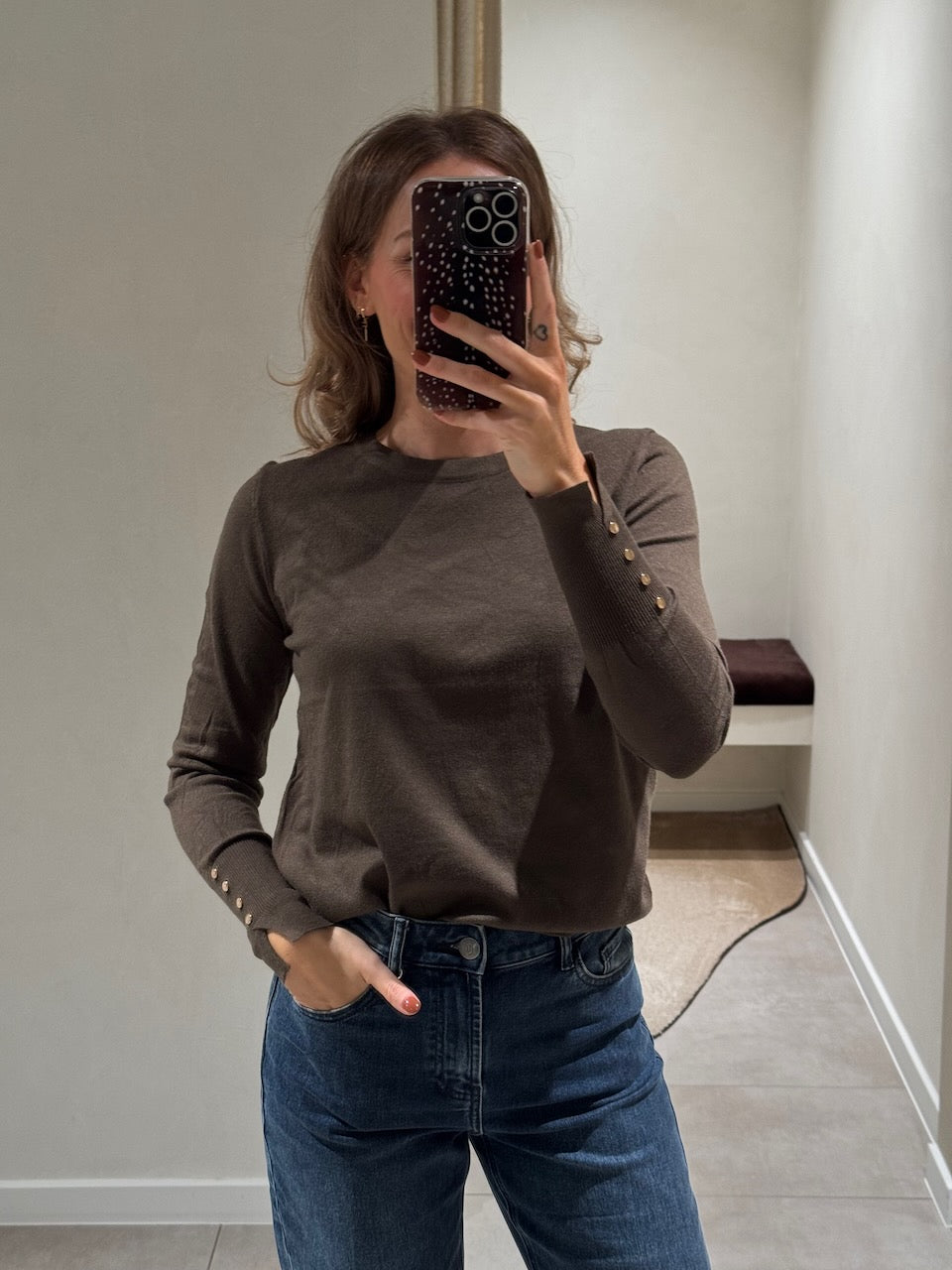 Farah pulletje met detail kaki