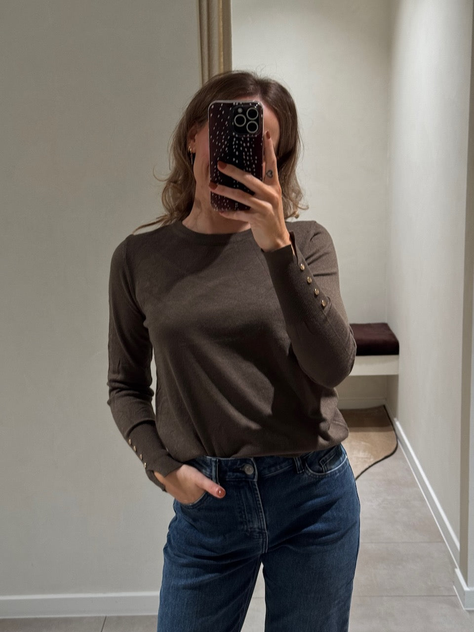 Farah pulletje met detail kaki