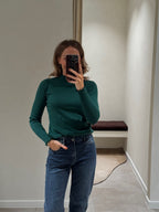 Suzie pulletje met detail donkergroen