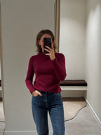 Suzie pulletje met detail bordeaux