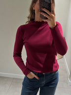 Suzie pulletje met detail bordeaux