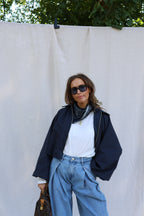 Veerle cropped jasje marine