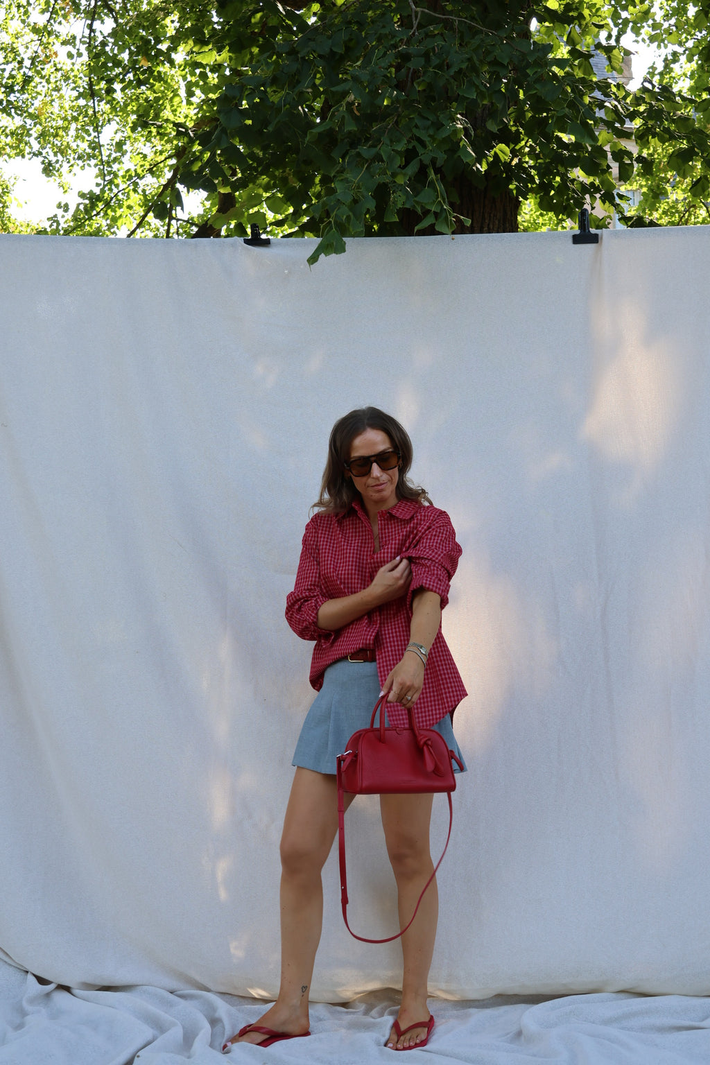 Roxanne geruit hemd rood