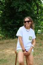 Juna T-shirt wit met borstzakje