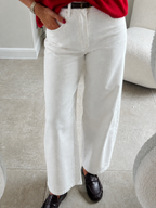 Odette cropped wide leg jeans wit