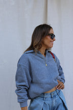 Cameron cropped sweater grijs