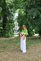 Vive blouse met wijde mouwen pistache