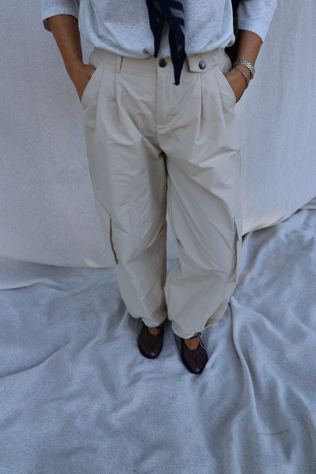 Megan cargo broek beige