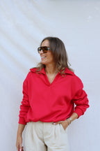 Cameron cropped sweater rood