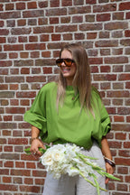 Vive blouse met wijde mouwen pistache