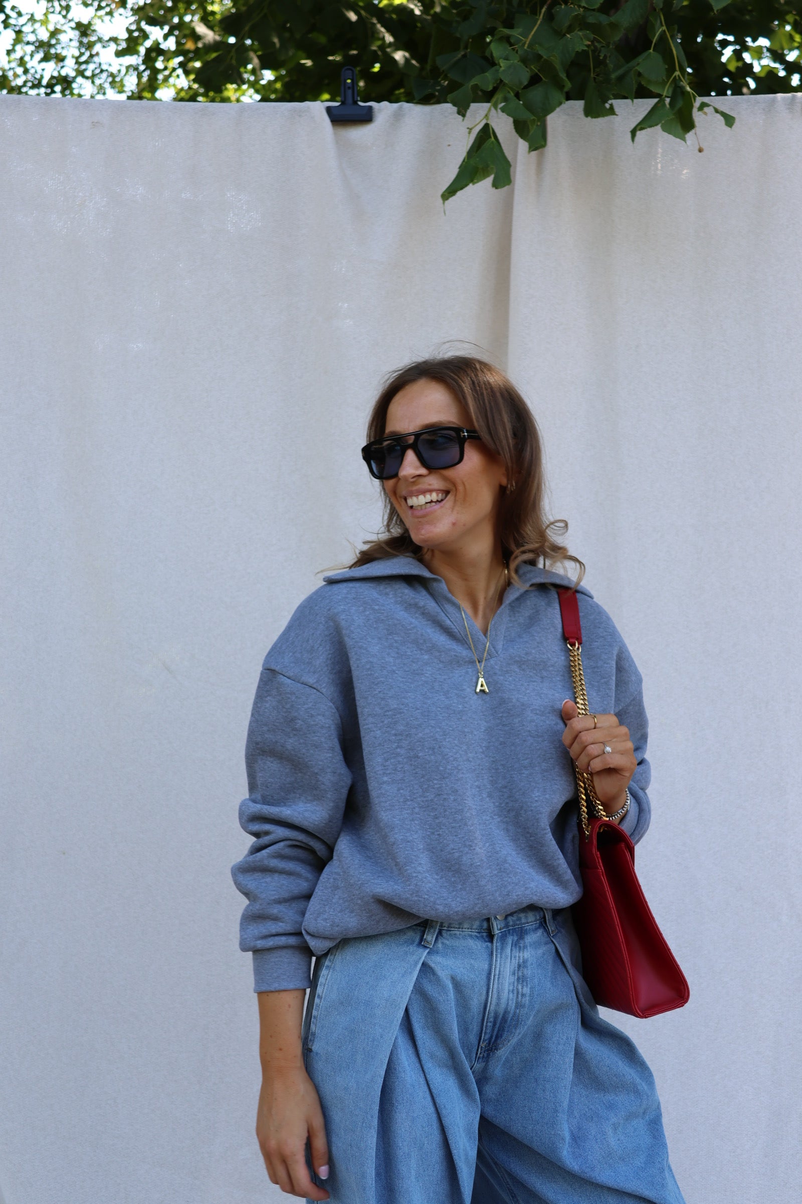 Cameron cropped sweater grijs
