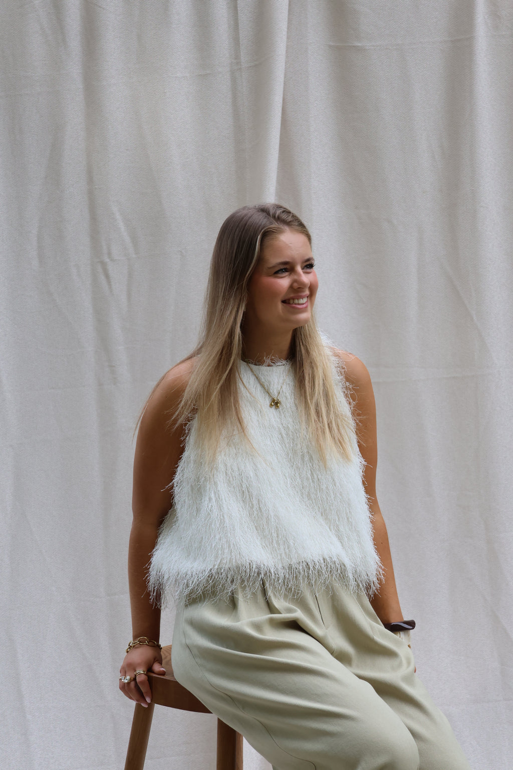 Isa fringe top créme