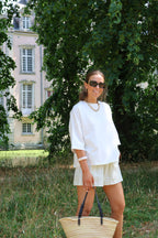 Pollie T-shirt met strik wit