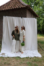 Cilou broderie pantalon beige