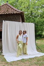 Floor pantalon met structuur groen