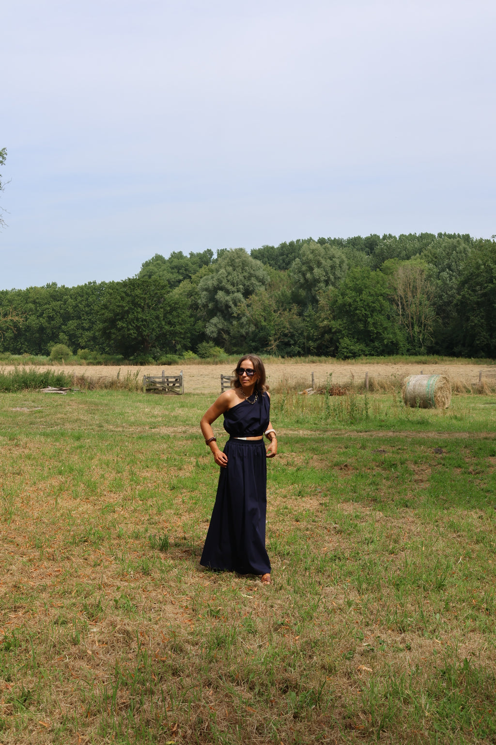 Rosie one shoulder top marine