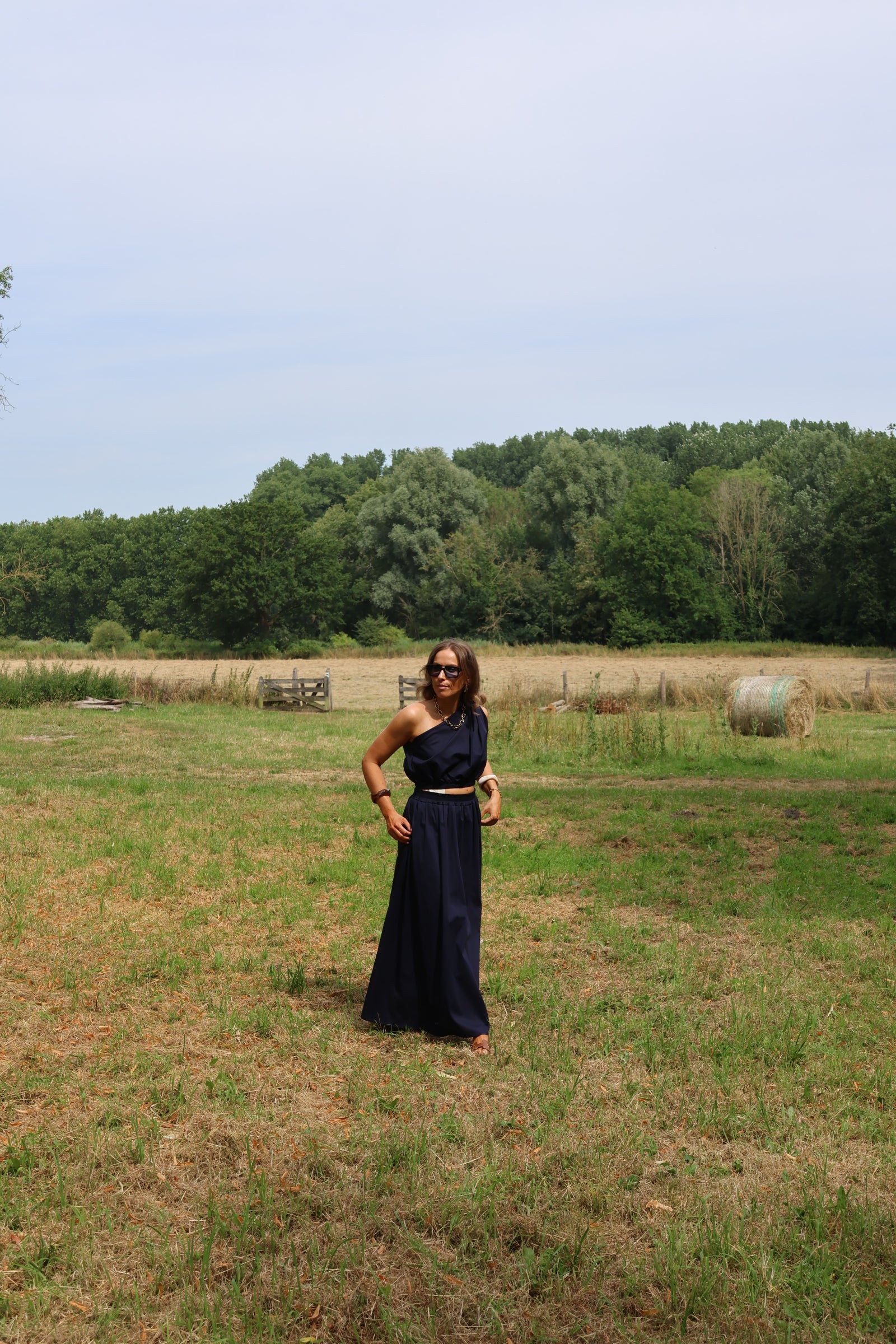 Rosie one shoulder top marine