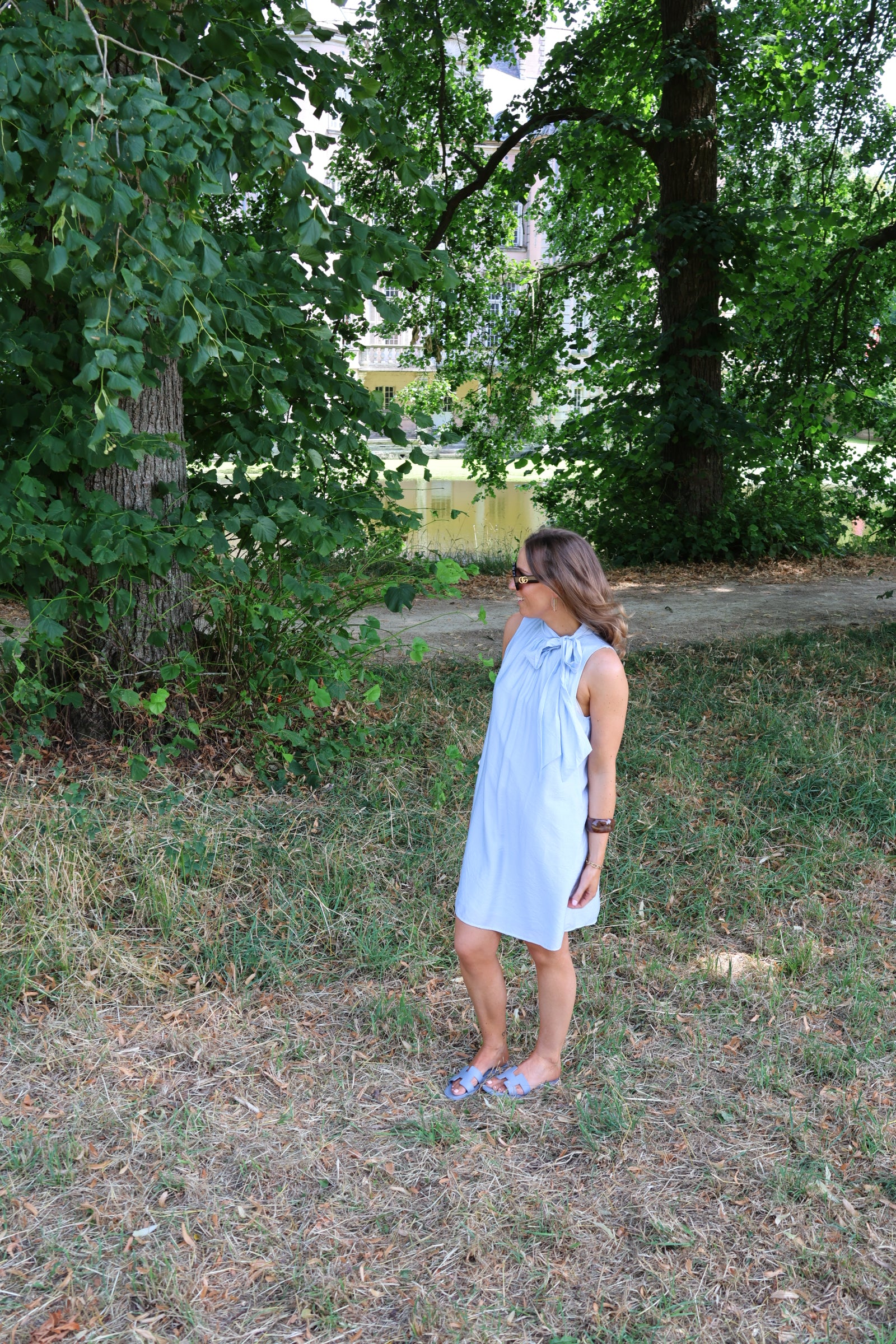 Pippa halter jurk lichtblauw