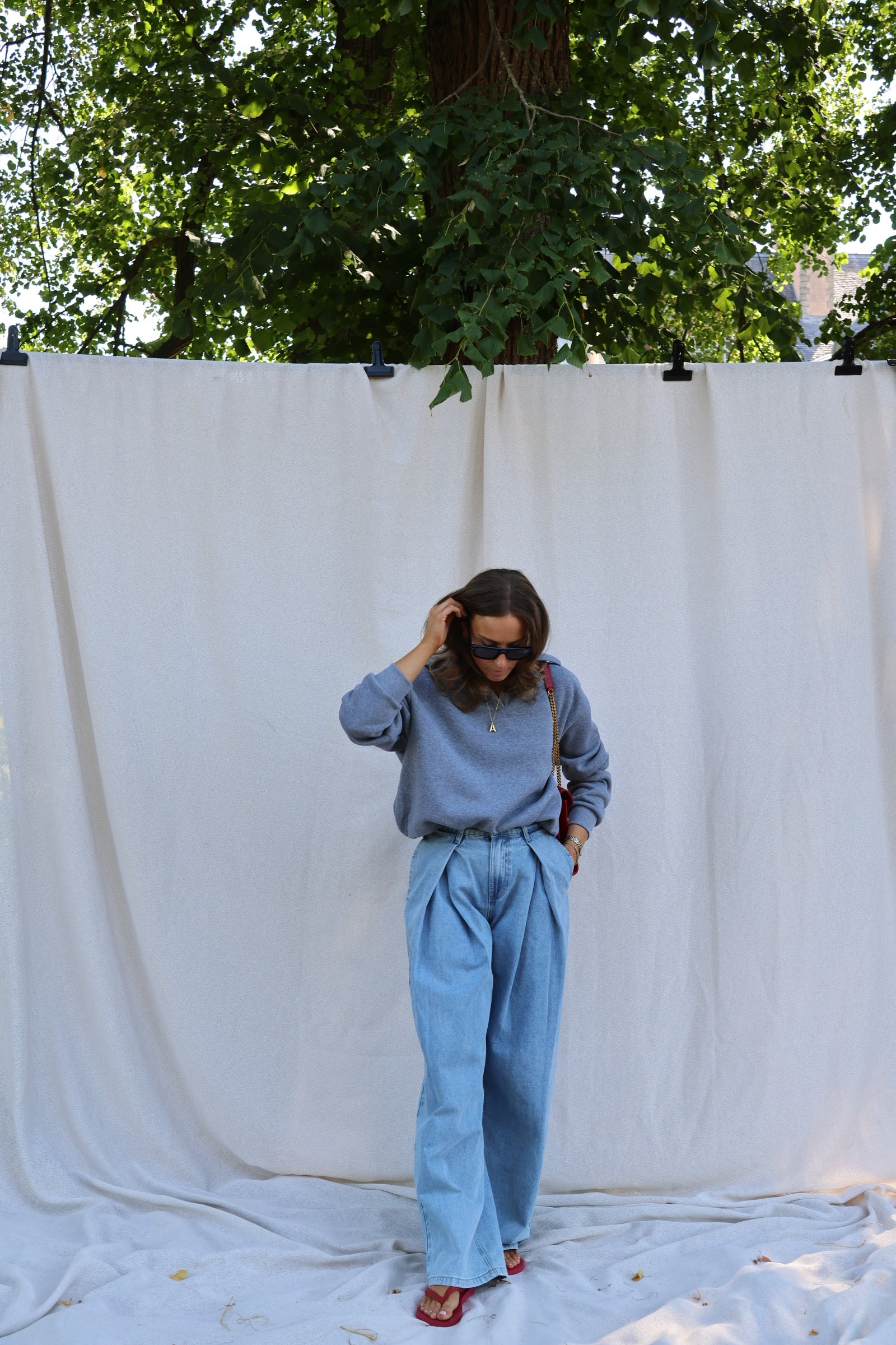 Cameron cropped sweater grijs