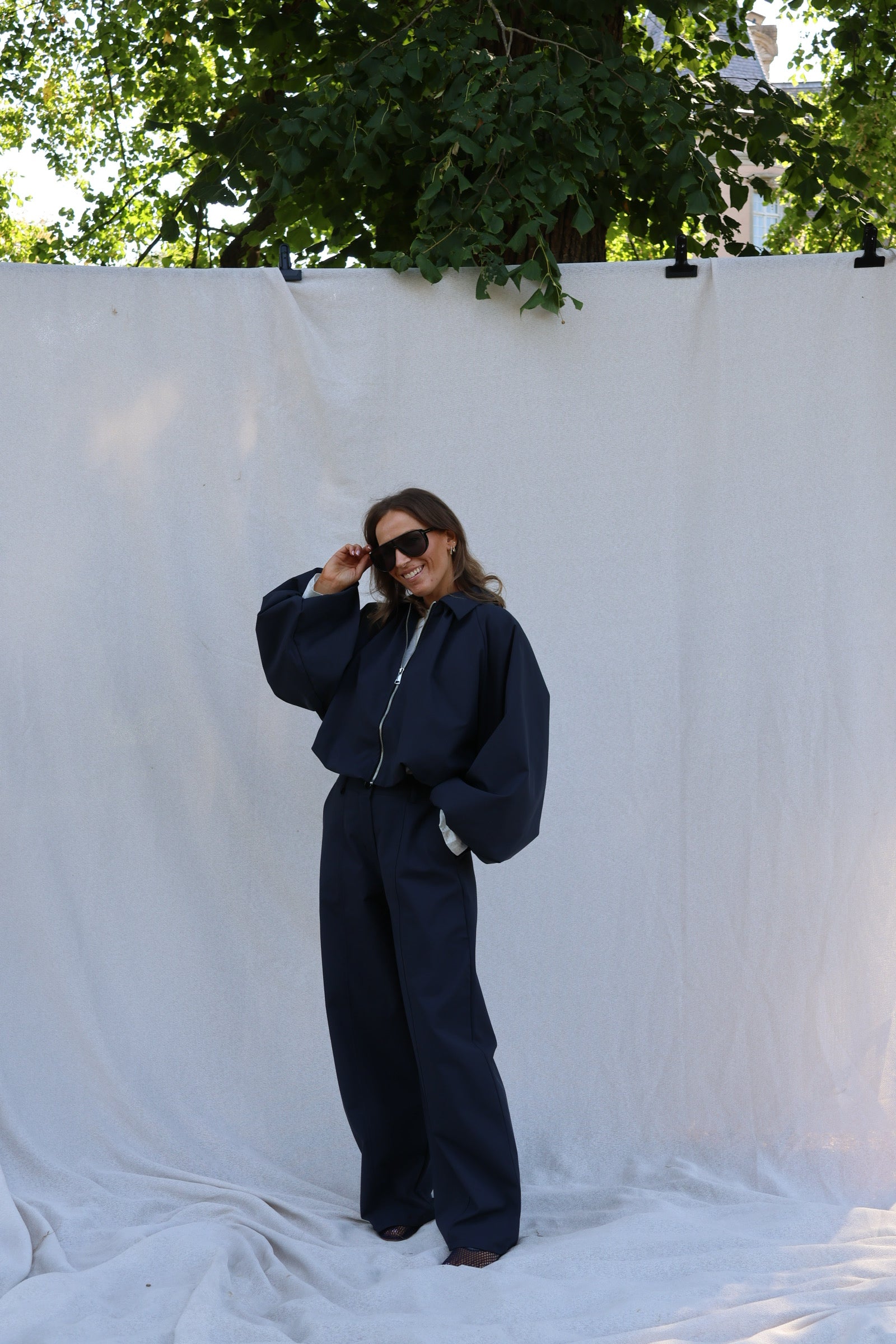 Veerle cropped jasje marine