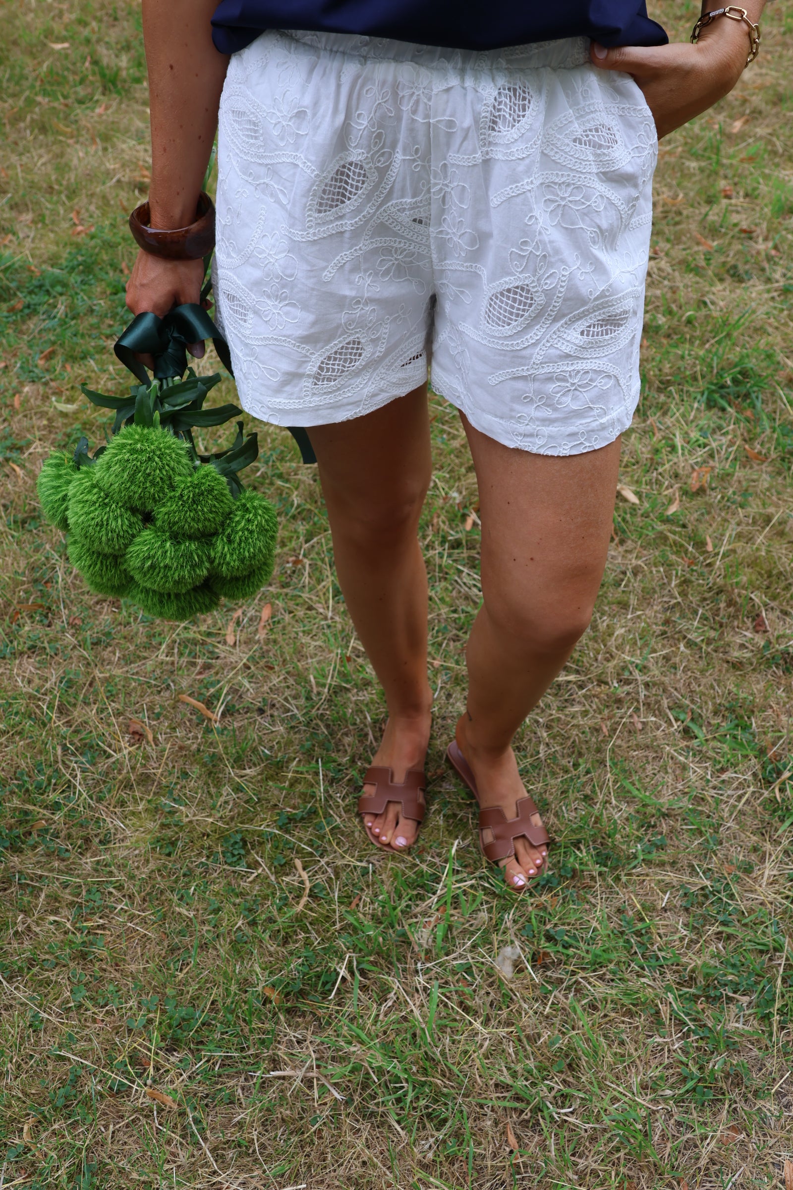 Romy broderie short wit